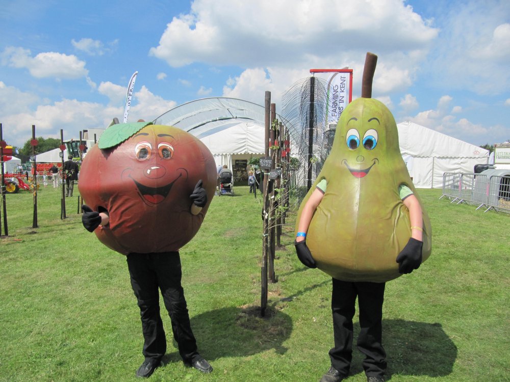 The Giant Apple and Pear Characters