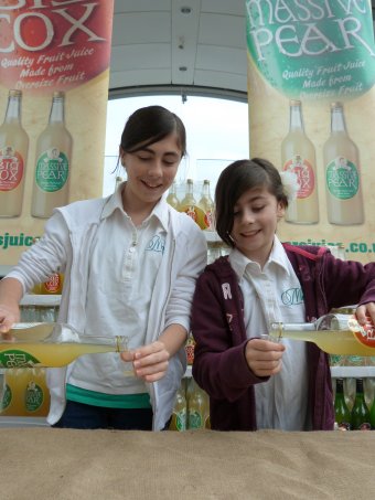 The younger members of The Moor Family helping at The Festival of British Fruit