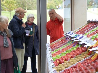 Visitors at Wakehurst learn about English Apples from Simon Townsend, a member of the NFS team on Saturday.