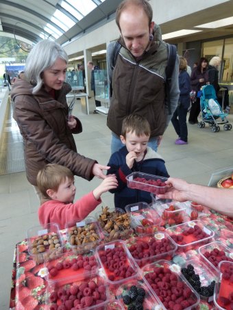 Soft Fruit and Cobnuts on display